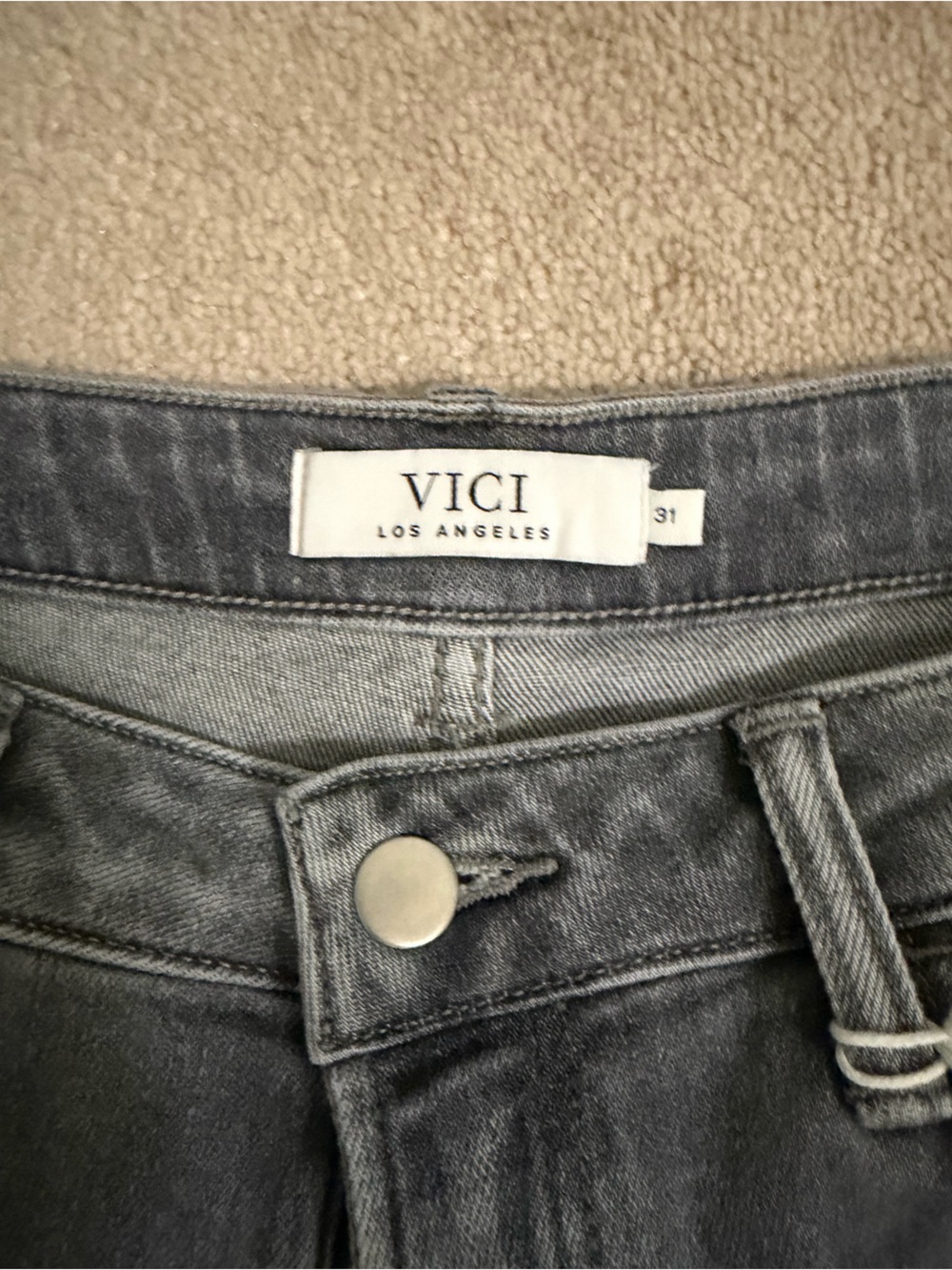 VICI Washed Gray High-Rise Jeans with Cuff - Picture 3 of 8